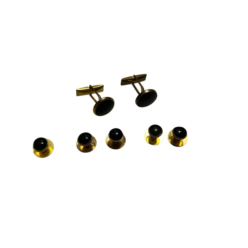 Elegant Gold and Black Cufflink Set
